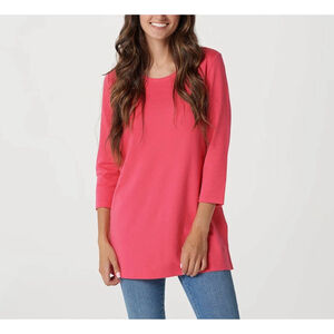 ISAACMIZRAHILIVE™ Coral Long Sleeve Tee Plus 2X